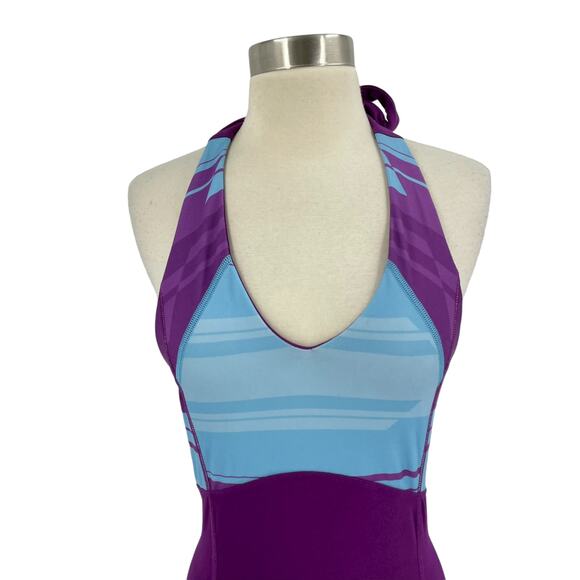 Mountain Hardwear Halter Dress XS Purple Blue Athletic Shelf‎ Bra Sleeveless - Picture 2 of 9